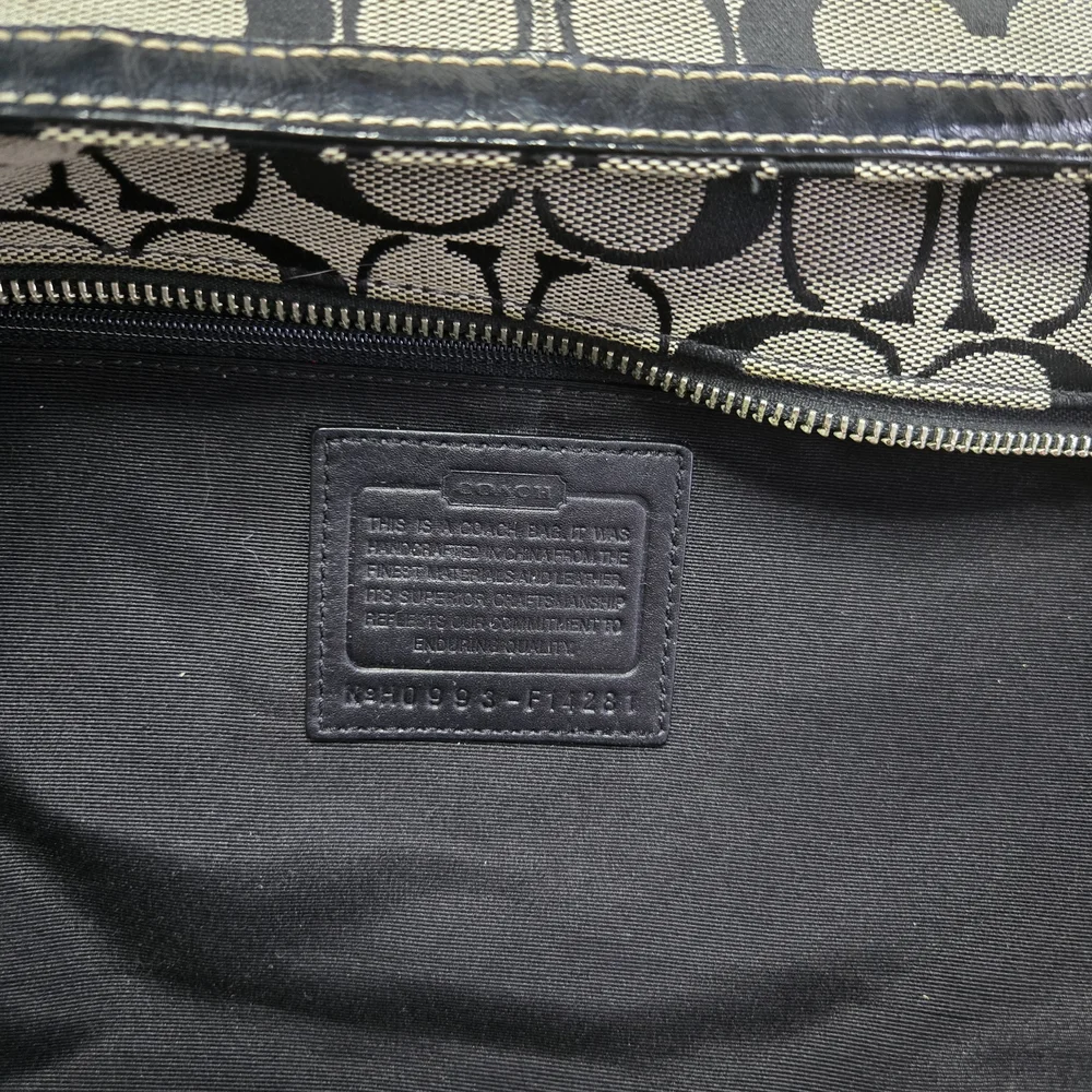 Authentic COACH Signature Pleated Gallery Tote - Black/Grey (F14281) - Picture 2 of 15